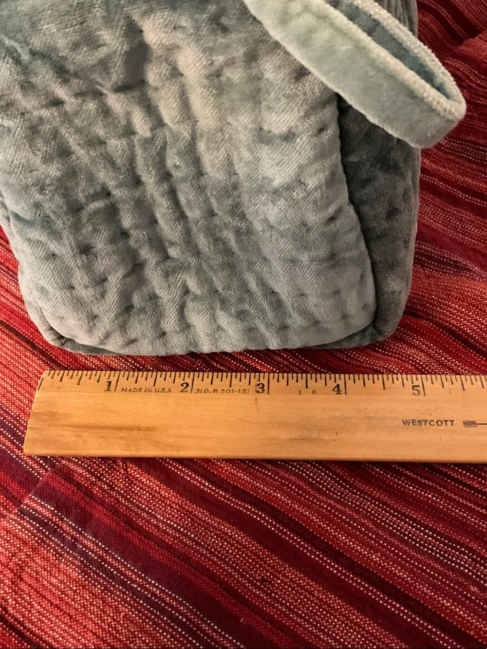 Pottery Barn Plush Quilted Cosmetic Toiletry Bag in Sage Green